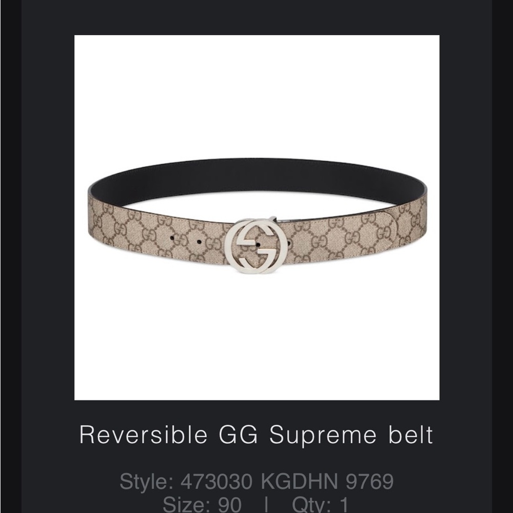 Reversible Gucci GG Supreme Pattern Belt EUC